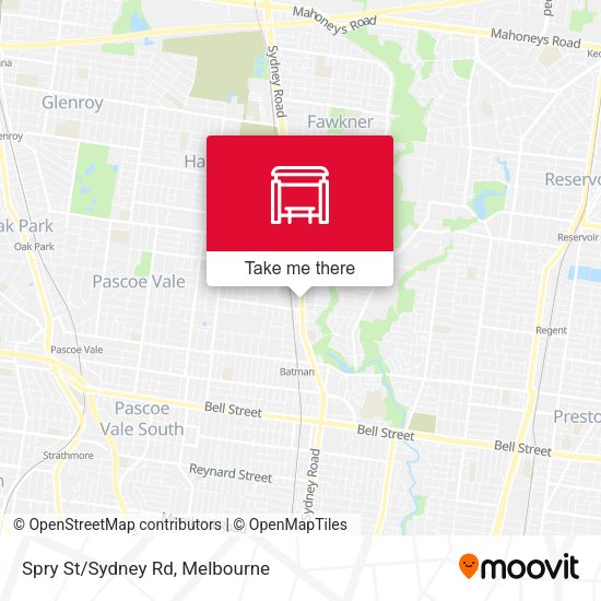 Spry St/Sydney Rd map
