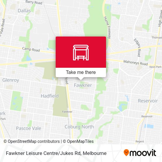 Fawkner Leisure Centre / Jukes Rd map