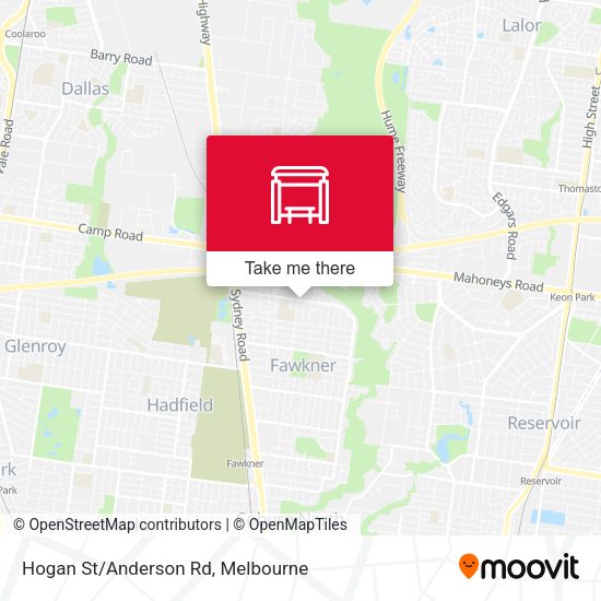 Hogan St/Anderson Rd map