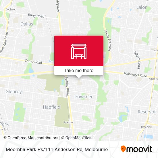 Moomba Park Ps/111 Anderson Rd map