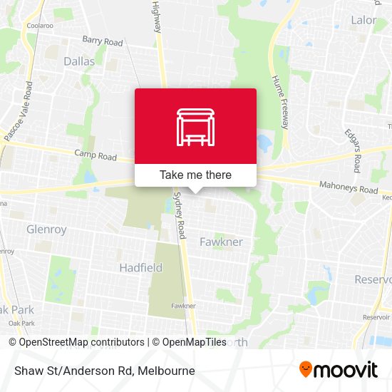 Shaw St/Anderson Rd map
