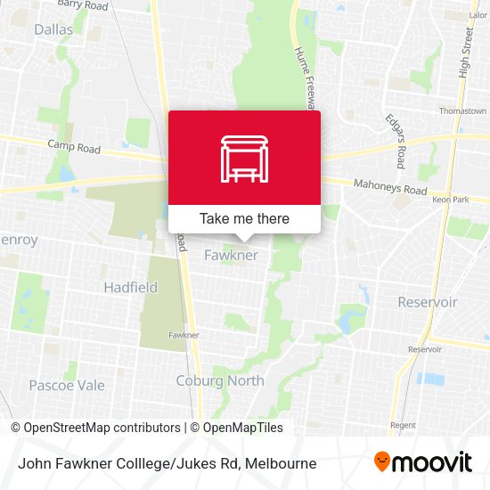 John Fawkner Colllege/Jukes Rd map