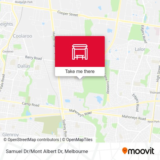 Samuel Dr/Mont Albert Dr map