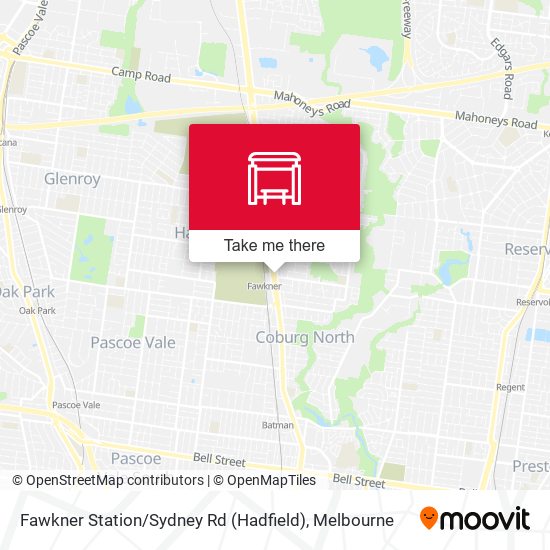 Fawkner Station / Sydney Rd (Hadfield) map