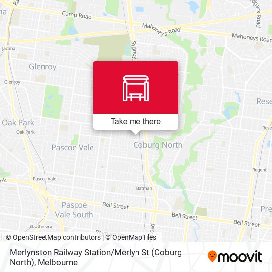 Mapa Merlynston Railway Station / Merlyn St (Coburg North)