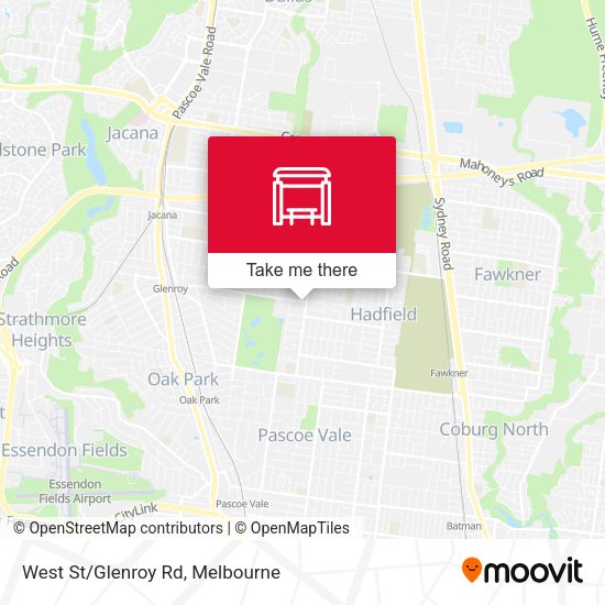 West St/Glenroy Rd map