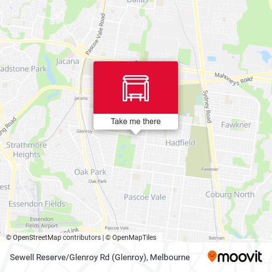 Sewell Reserve / Glenroy Rd map