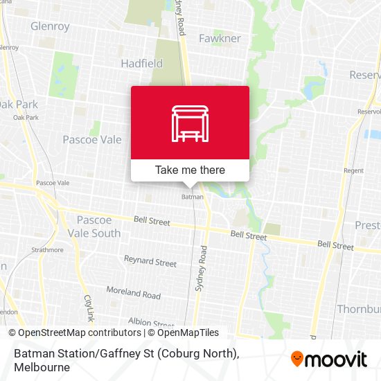 Mapa Batman Station / Gaffney St (Coburg North)