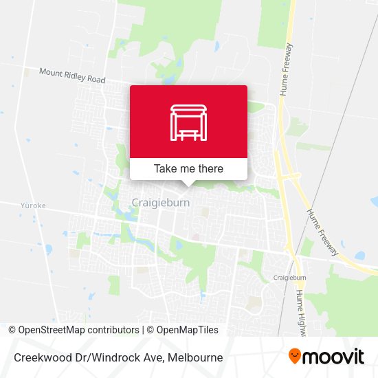 Creekwood Dr/Windrock Ave map