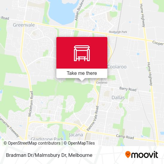 Bradman Dr/Malmsbury Dr map