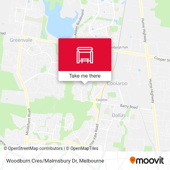 Woodburn Cres/Malmsbury Dr map