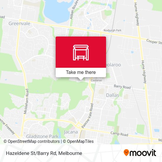 Hazeldene St/Barry Rd map