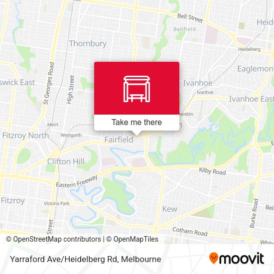 Yarraford Ave/Heidelberg Rd map
