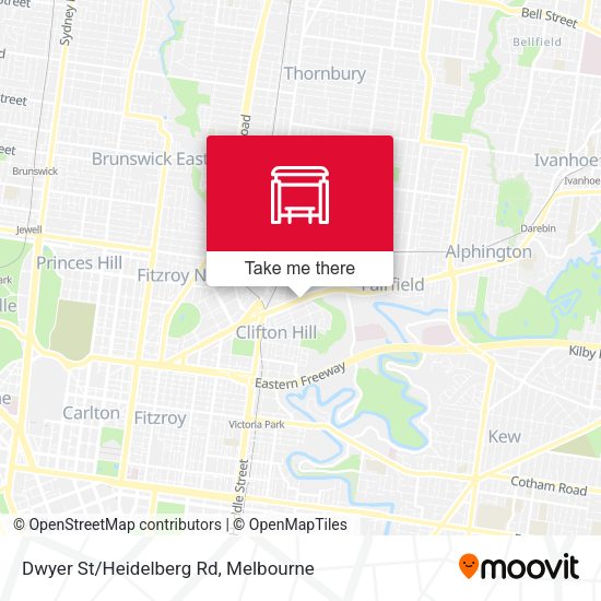 Dwyer St/Heidelberg Rd map