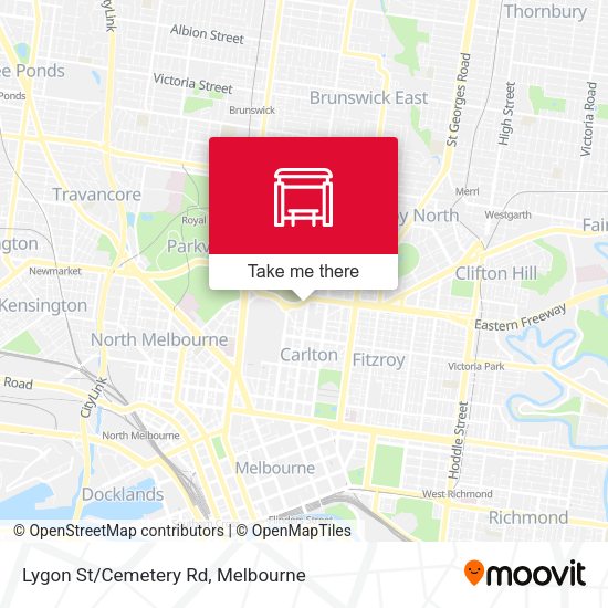 Lygon St/Cemetery Rd map