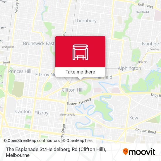 The Esplanade St / Heidelberg Rd (Clifton Hill) map