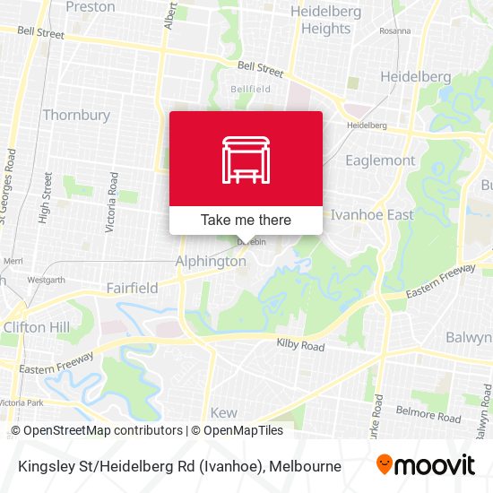 Mapa Kingsley St / Heidelberg Rd (Ivanhoe)