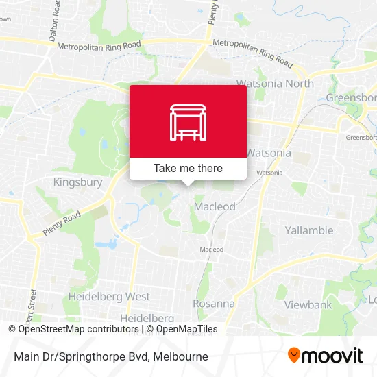 Mapa Main Dr/Springthorpe Bvd