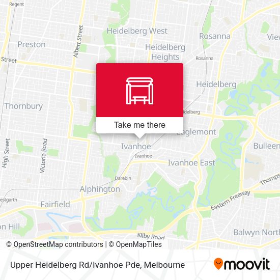 Upper Heidelberg Rd / Ivanhoe Pde map
