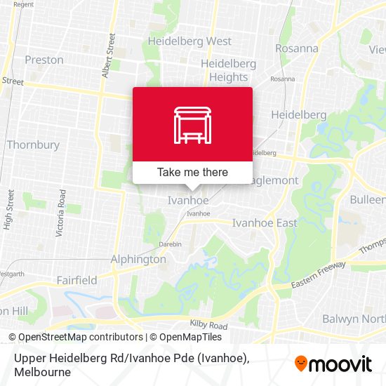 Upper Heidelberg Rd / Ivanhoe Pde map