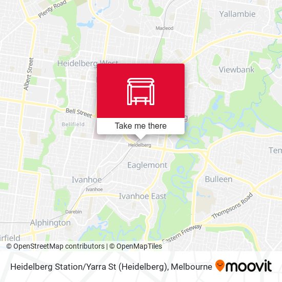 Mapa Heidelberg Station / Yarra St