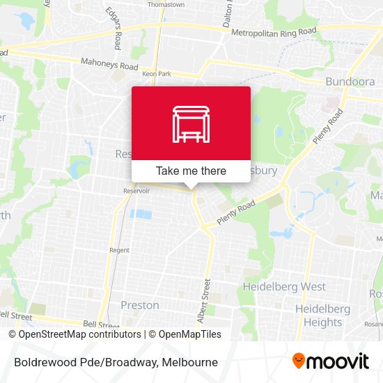 Boldrewood Pde/Broadway map
