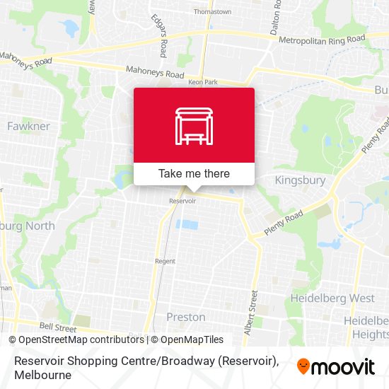 Mapa Reservoir Shopping Centre / Broadway