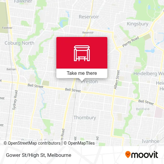 Mapa Gower St/High St