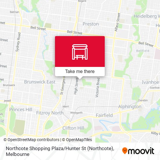 Mapa Northcote Shopping Plaza / Hunter St