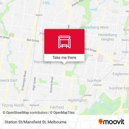 Station St/Mansfield St map