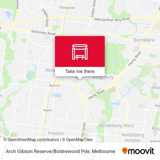 Arch Gibson Reserve / Boldrewood Pde map