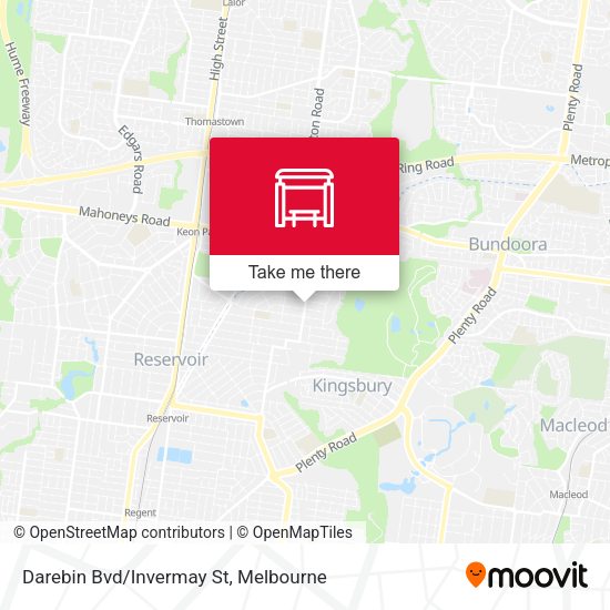 Darebin Bvd/Invermay St map