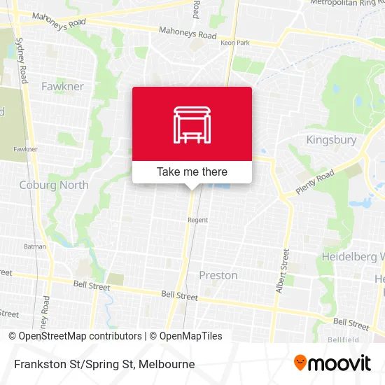 Mapa Frankston St/Spring St