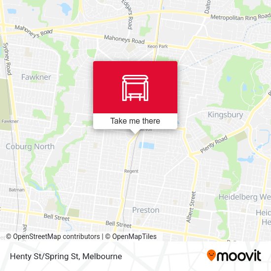 Henty St/Spring St map