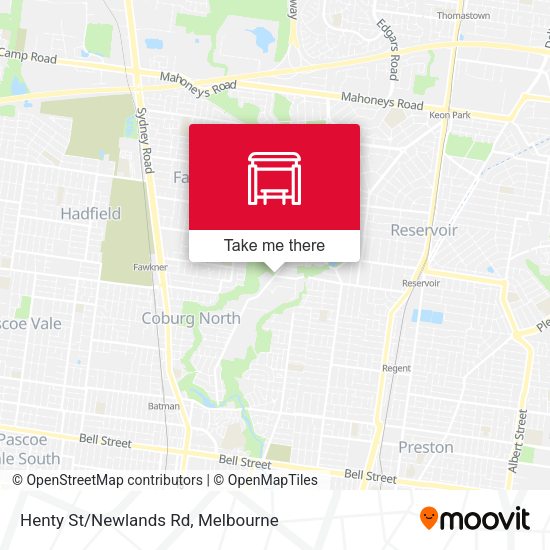 Henty St/Newlands Rd map