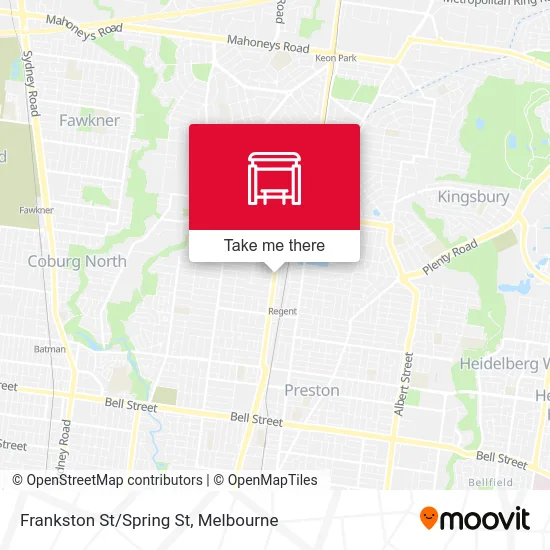 Mapa Frankston St/Spring St
