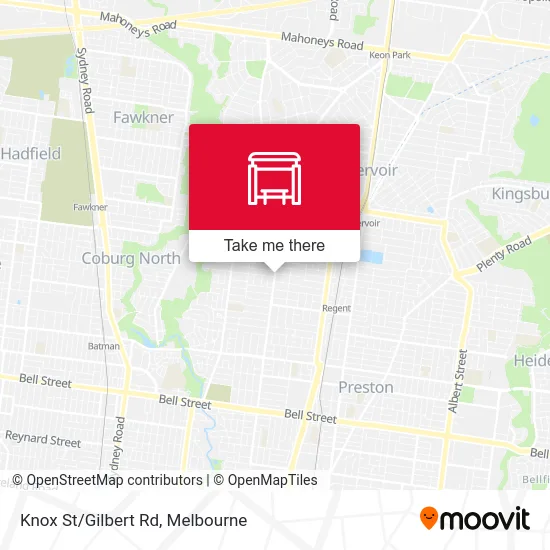 Mapa Knox St/Gilbert Rd