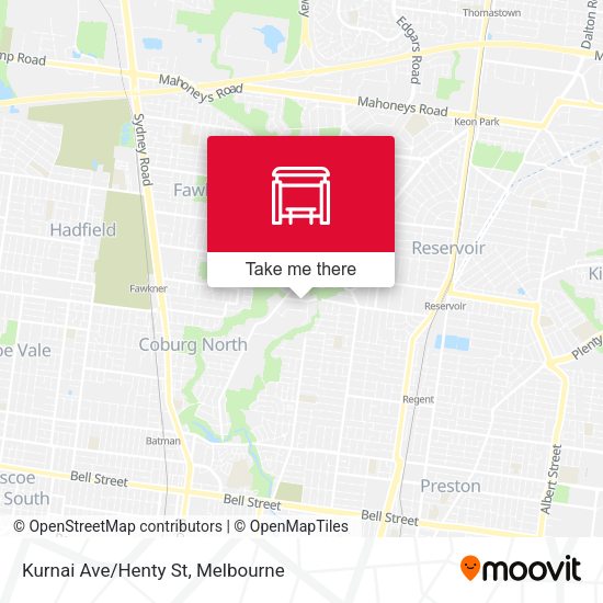 Kurnai Ave/Henty St map