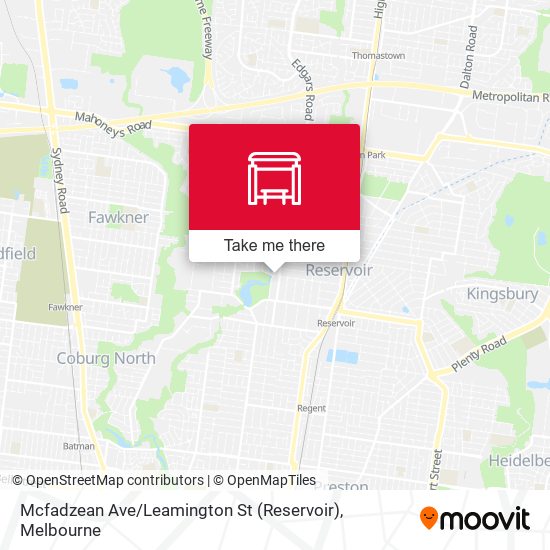 Mapa Mcfadzean Ave / Leamington St (Reservoir)