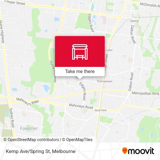 Kemp Ave/Spring St map