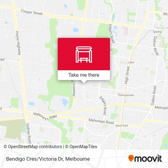 Bendigo Cres/Victoria Dr map