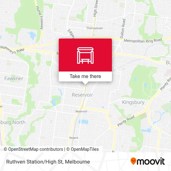 Mapa Ruthven Station/High St