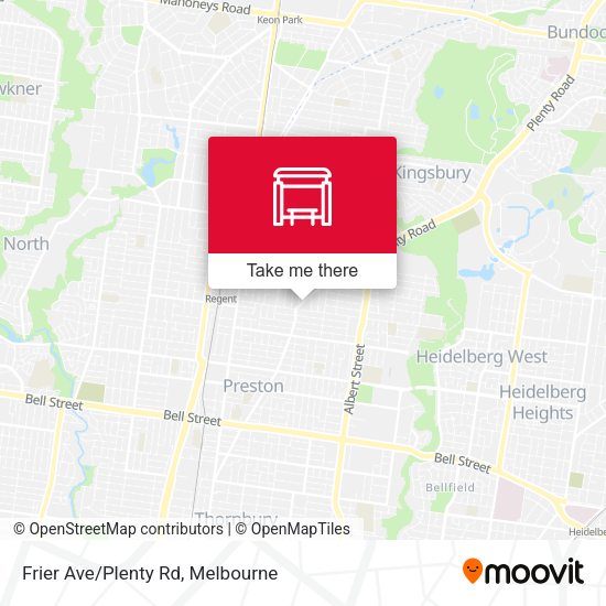 Frier Ave/Plenty Rd map