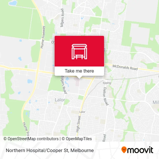 Mapa Northern Hospital/Cooper St