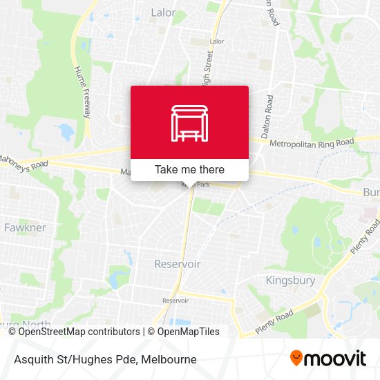 Asquith St/Hughes Pde map