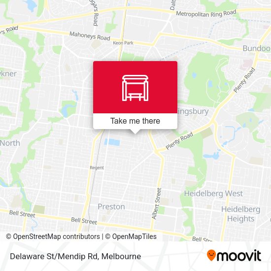 Delaware St/Mendip Rd map