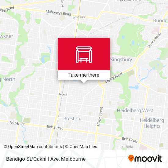 Bendigo St/Oakhill Ave map