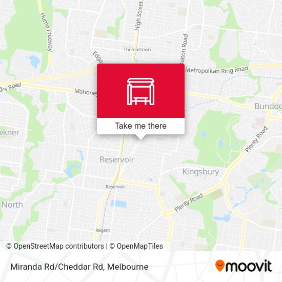 Miranda Rd/Cheddar Rd map