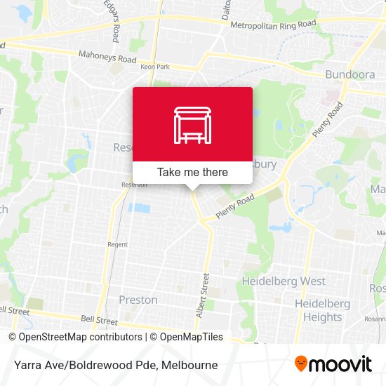 Yarra Ave/Boldrewood Pde map
