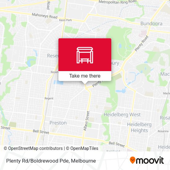 Plenty Rd/Boldrewood Pde map
